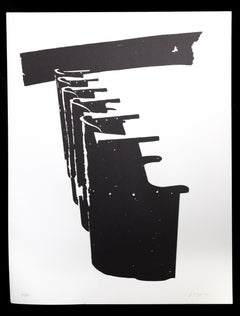 Benches - Original Lithograph by Pino Reggiani - 1970 ca.