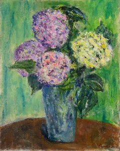 Anna's Hydrangeas - Oil Paint by Pino Romanò - 2000