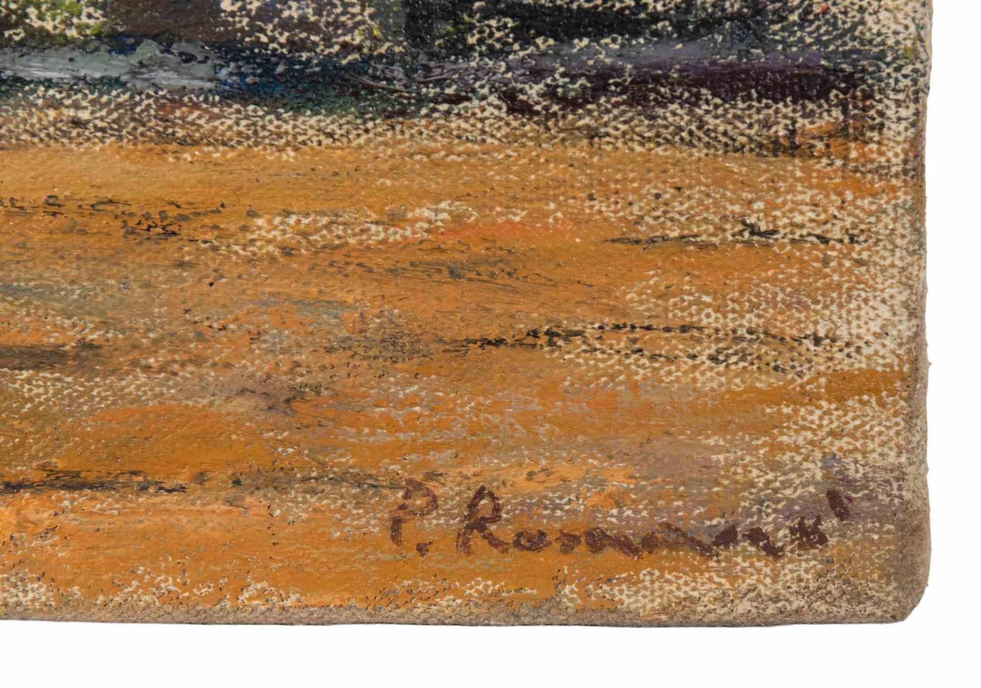 Boat - Oil Paint by Pino Romanò - 1990s For Sale 2