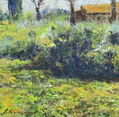 Signed 1990s Countryside Oil Painting on Canvas, 40x60 cm