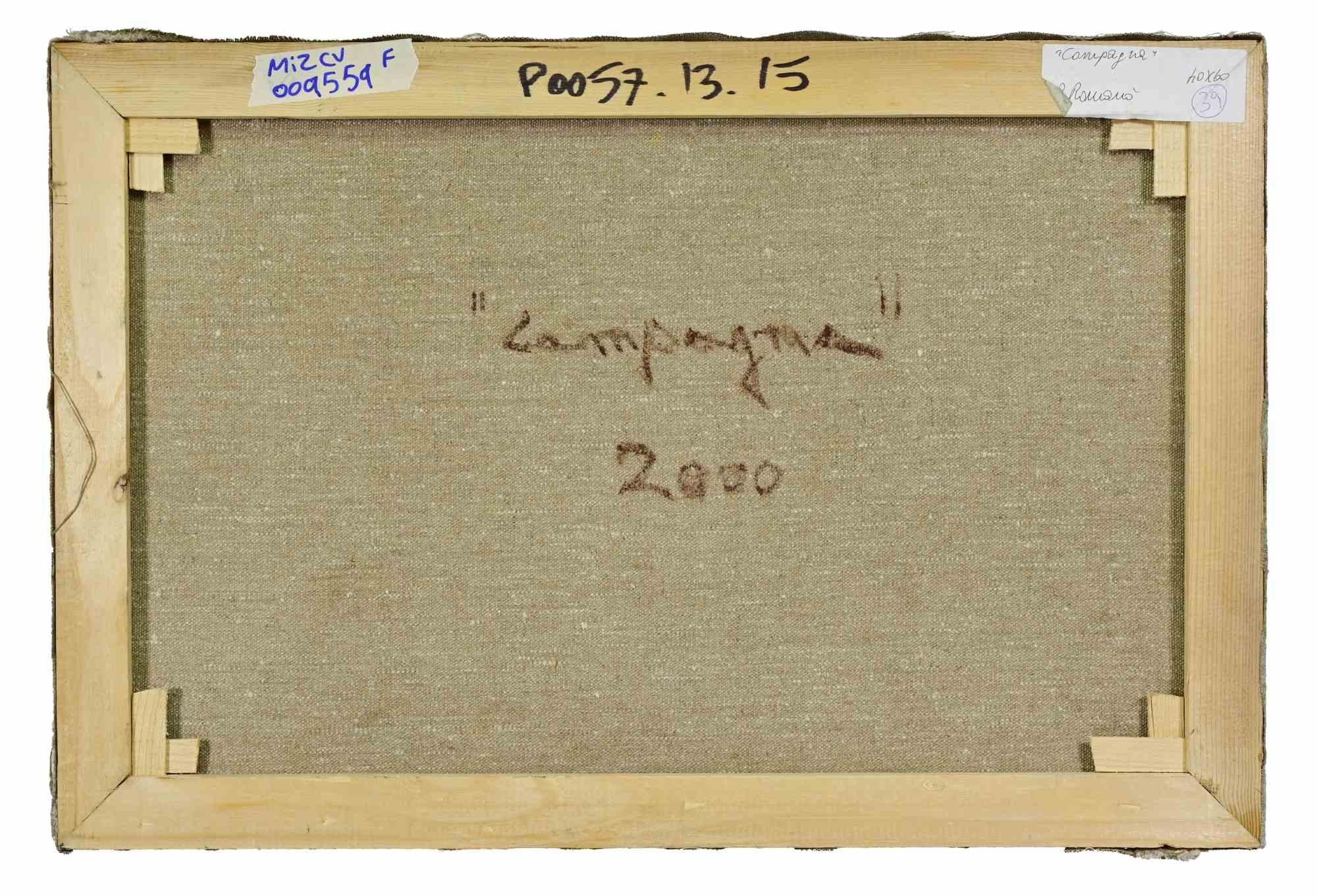 Landleben - Ölgemälde von Pino Romanò - 2000 im Angebot 2