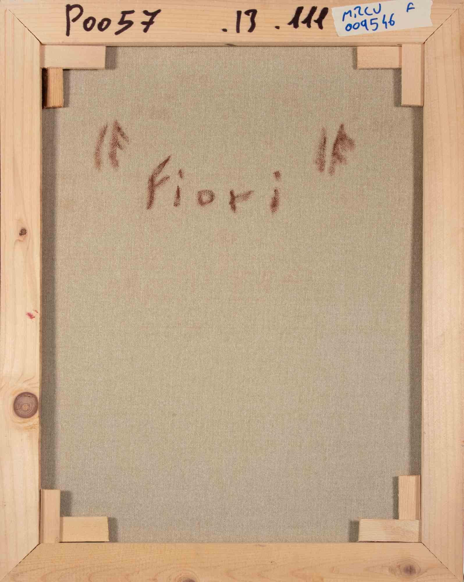 Flores - Pintura al óleo de Pino Romanò - Años 90 en venta 3