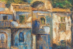 Houses by the Sea in Chianalea - Oil Paint by Pino Romanò - 1990s