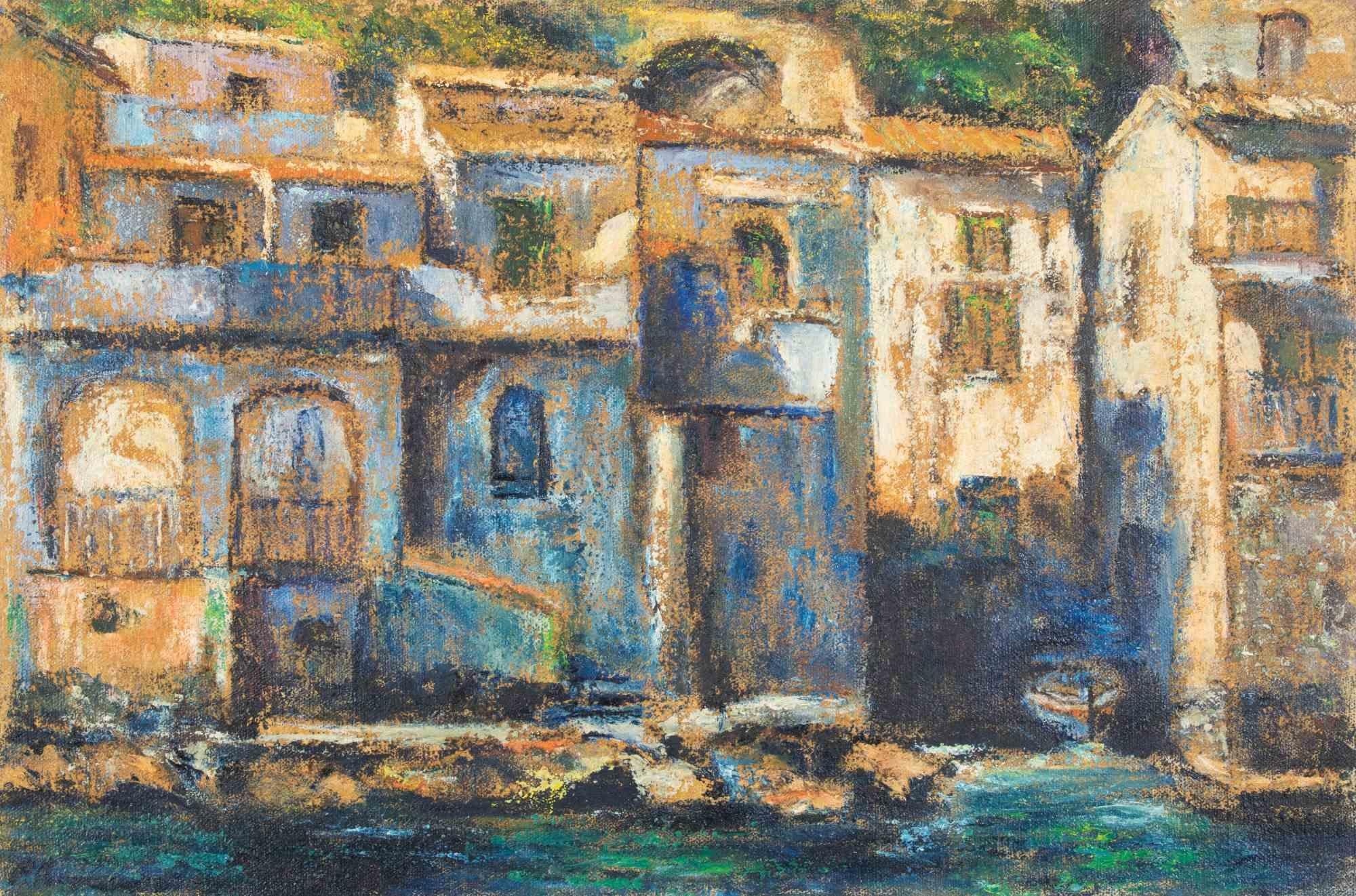Oil on canvas realized by Pino Romanò (1934) in 1990s.

Hand signed. Titled on rear.

Very good condition.