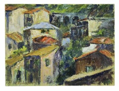 Houses in the Countryside - Oil Paint by Pino Romanò - 1990s