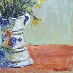 Krug und Blumen - Ölgemälde von Pino Romanò - 1990s