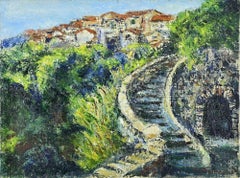 Old Town - Oil Paint by Pino Romanò - 1990s