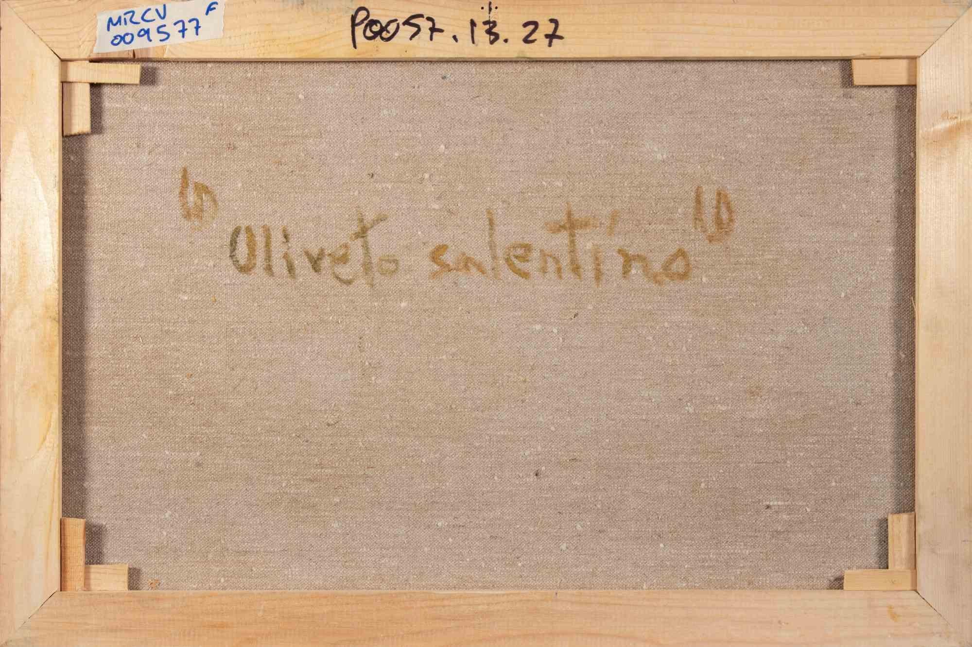 Oliveto nel Salento - Dipinto a olio di Pino Romanò - Anni '90 in vendita 3