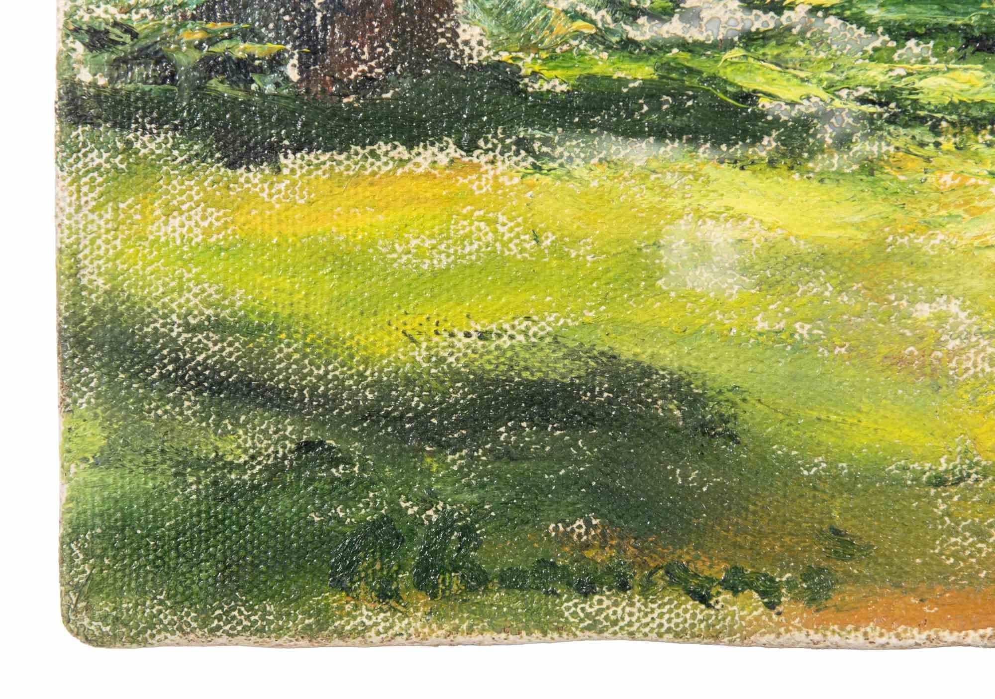 Olive Trees in Squinzano- Oil Paint by Pino Romanò - 1990s For Sale 2