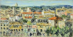 Roofs in Rome - Oil Paint by Pino Romanò - 1990s