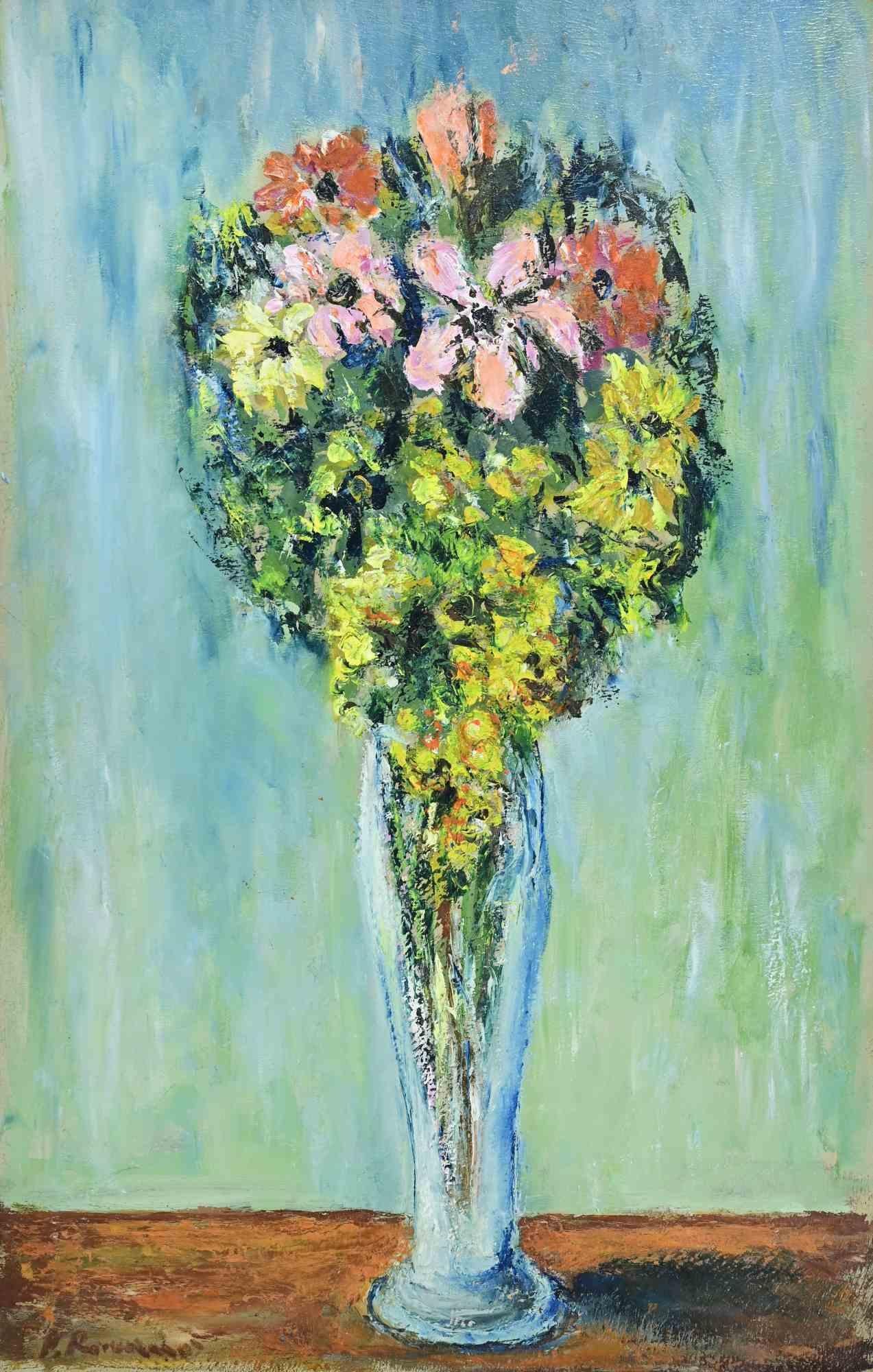 Nature morte - Peinture à l'huile par Pino Romanò - 1990