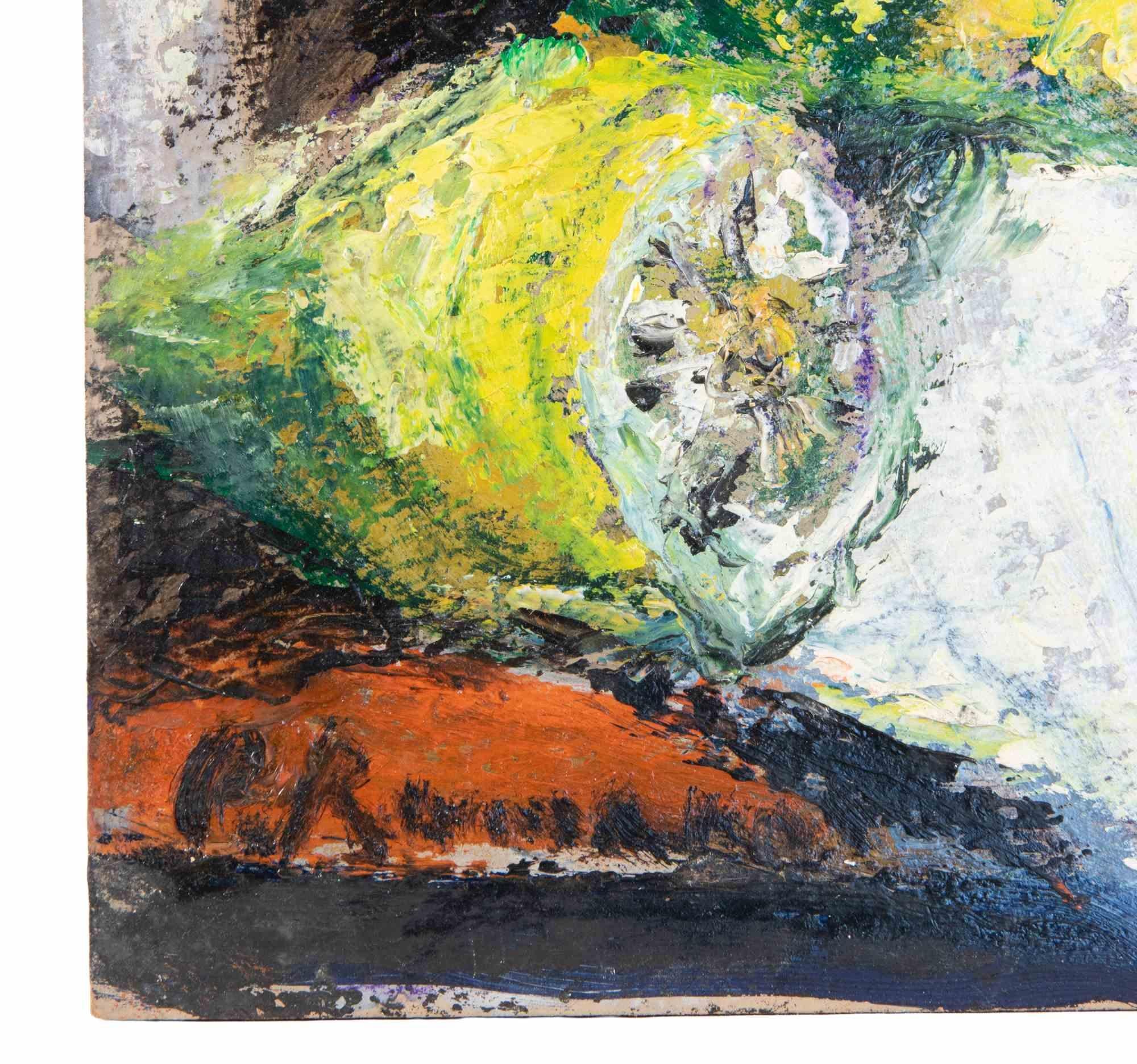 Still Life with Fishes and Lemons - Oil Paint by Pino Romanò - 1990s For Sale 2
