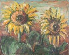 Sonnenblumen - Ölgemälde von Pino Romanò - 1990s
