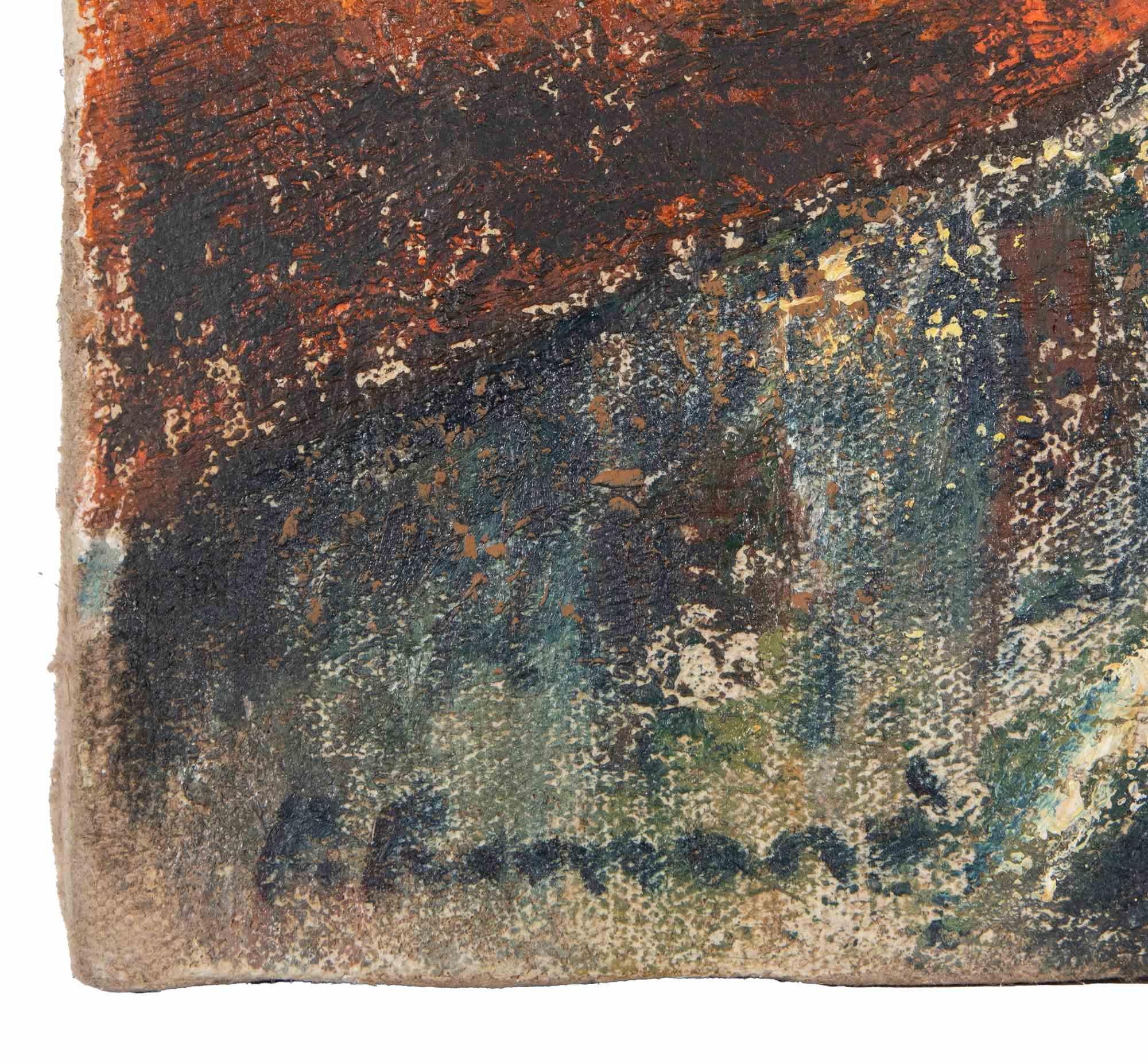 El mar en Scilla - Pintura al óleo de Pino Romanò - 1999 en venta 2
