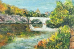 Il Tibet a Ponte Mazzini - Dipinto a olio di Pino Romanò - Anni '90