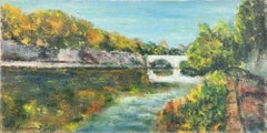The Tibet at Ponte Mazzini - Oil Paint by Pino Romanò - 1990s