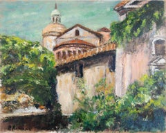 View of Celio (Rome) - Oil Paint by Pino Romanò - 1990s