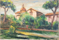 View of Celio (Rome) - Oil Paint by Pino Romanò - 1990s