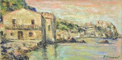 View of Chianalea di Scilla - Oil Paint by Pino Romanò - 1990s