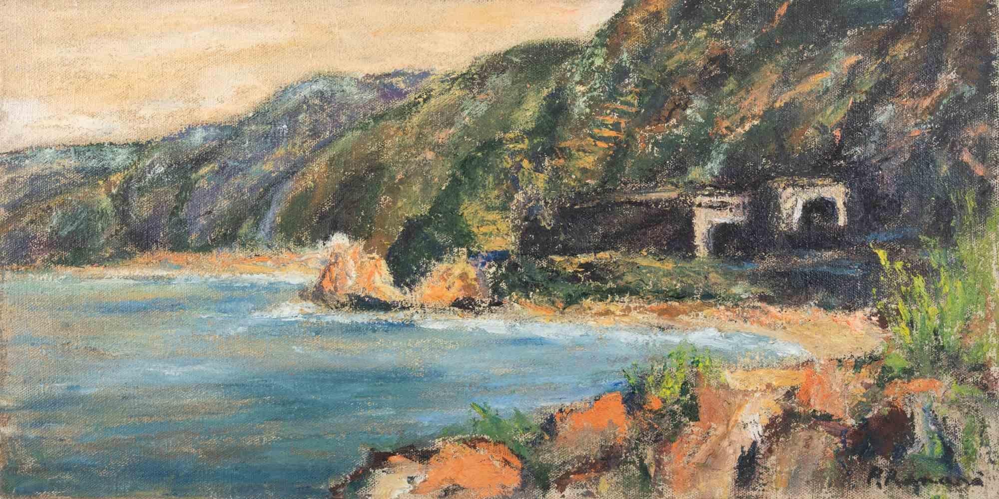 Oil on canvas realized by Pino Romanò (1934) in 1990s.

Hand signed. Titled on rear.

Very good condition.