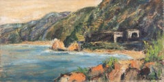 View of Costa Viola - Oil Paint by Pino Romanò - 1990s