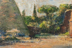 View of Piazzale Ostiense - Rome - Oil Paint by Pino Romanò - 1990s