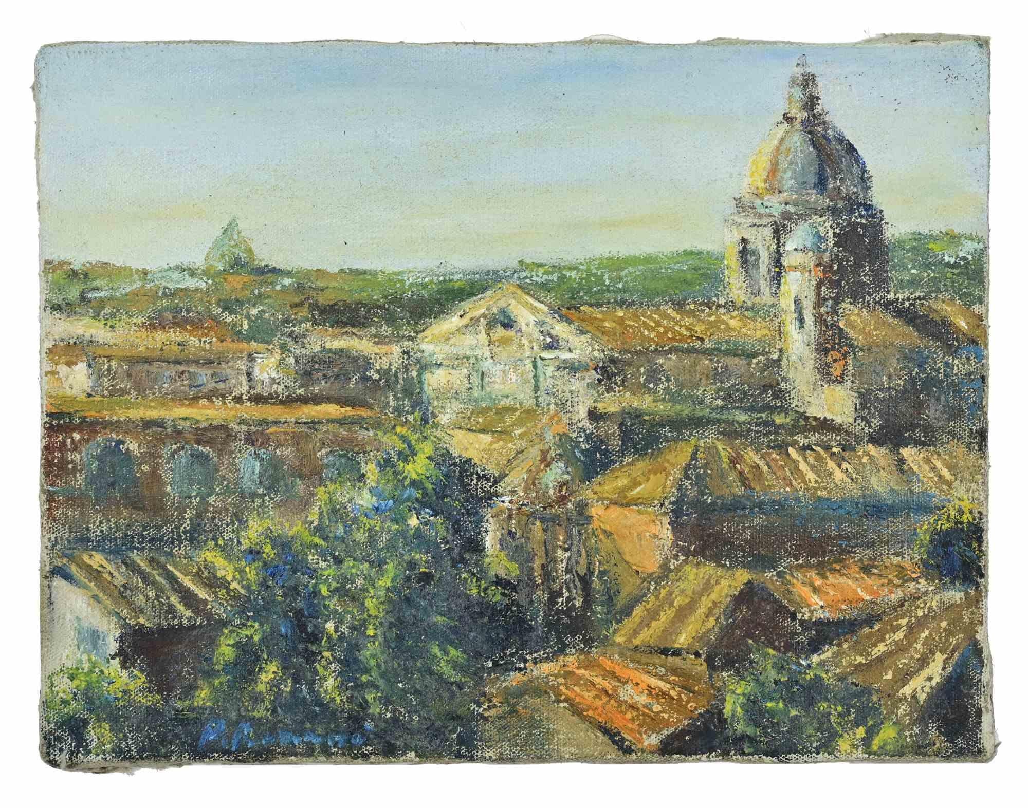 Oil on canvas realized by Pino Romanò (1934) in 1990s.

Hand signed.

Titled on rear.

Excellent condition.
