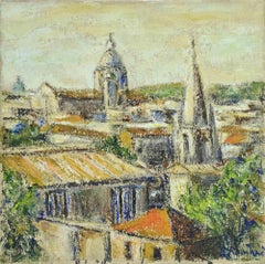 Veduta di Roma - Dipinto a olio di Pino Romanò - Anni '90