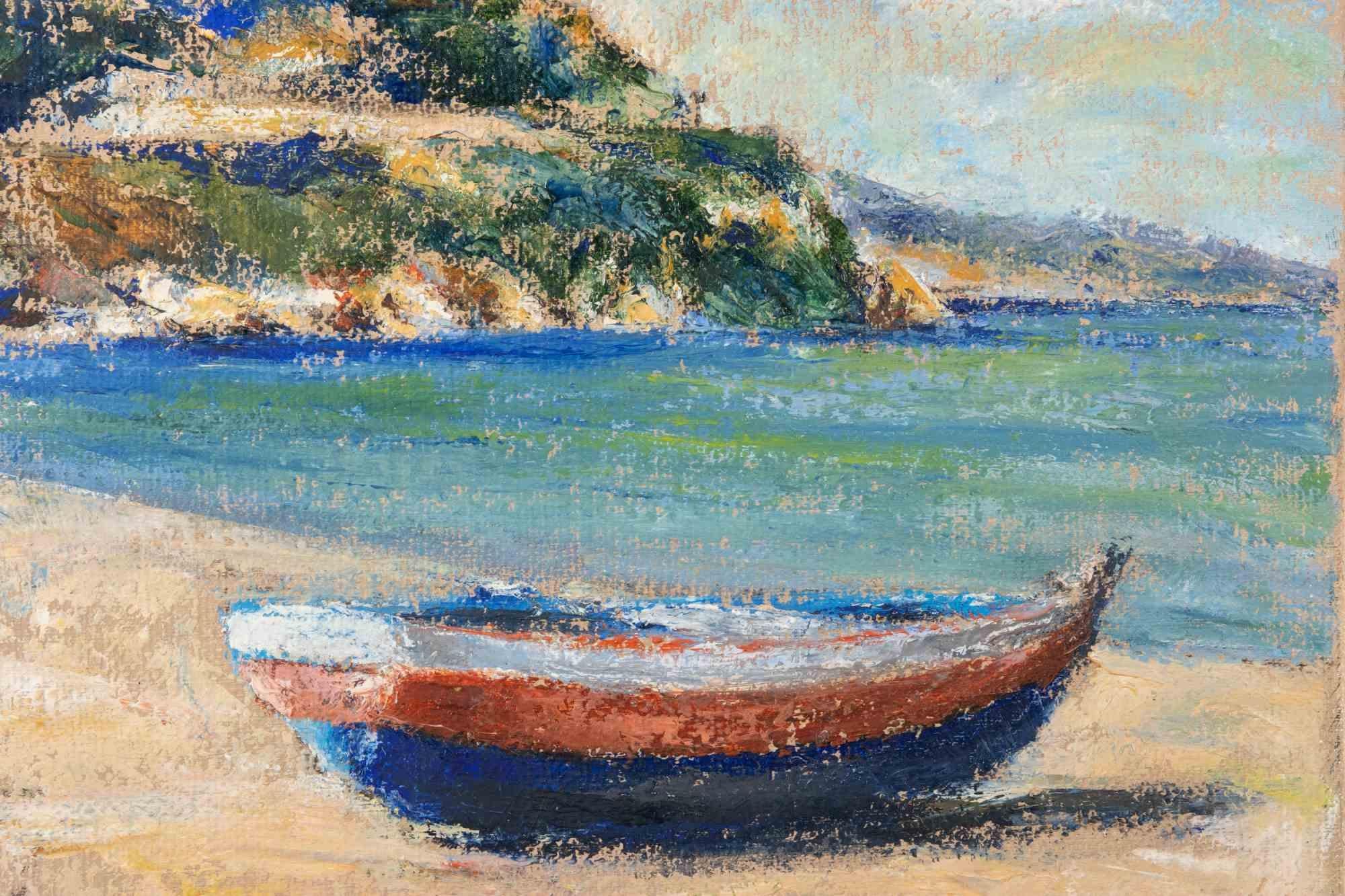 Ansicht von Scilla - Ölgemälde von Pino Romanò - 1990s im Angebot 1