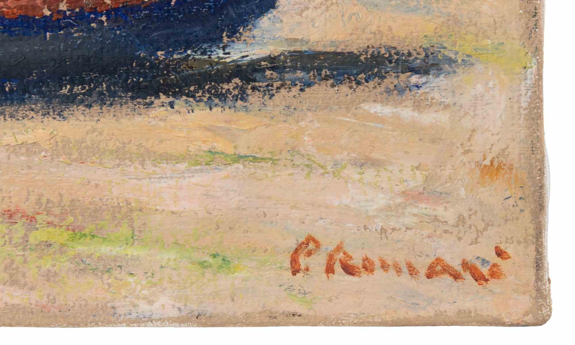 Ansicht von Scilla - Ölgemälde von Pino Romanò - 1990s im Angebot 2