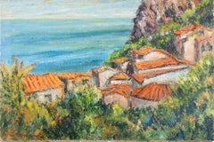 View of Scilla - Oil Paint by Pino Romanò - 1990s