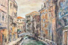 View of Venice, Contemporary Oil Painting on Canvas, Signed, 1990s