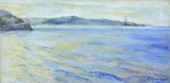 Winter Afternoon on the Strait of Messina - Oil Paint by Pino Romanò - 1990s