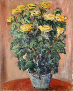 Yellow Roses - Oil Paint by Pino Romanò - 2000s