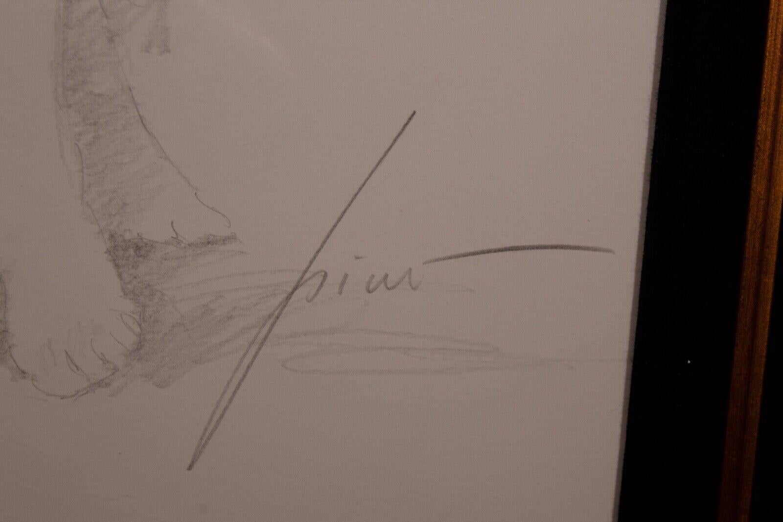 Pino Signed Original Graphite Drawing on Paper Untitled #246 Encadré 2009 w/ COA en vente 3