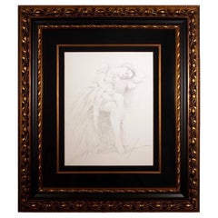 Used Pino Signed Original Graphite Drawing on Paper Untitled #246 Framed 2009 W/ Coa