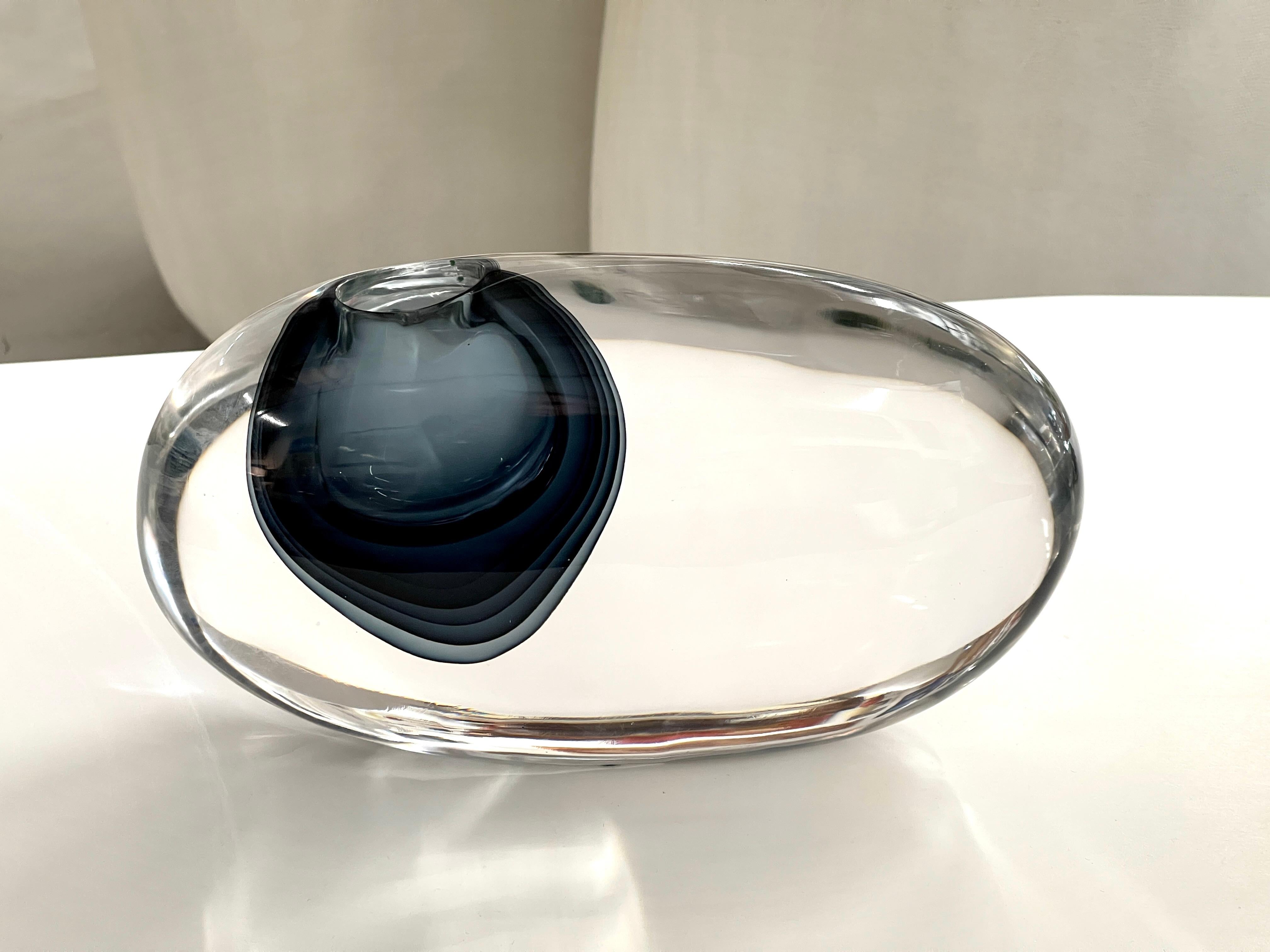 Pino Signoretto Abstract Sommerso Glass Sculpture For Sale 1
