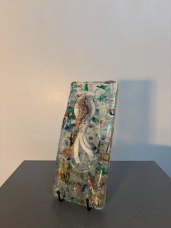 Pino Signoretto Attributed Murano Glass Squid Sculpture Panel