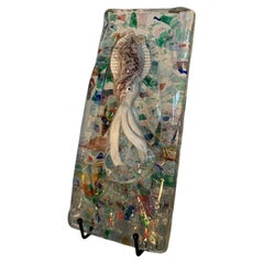 Pino Signoretto Attributed Murano Glass Squid Sculpture Panel