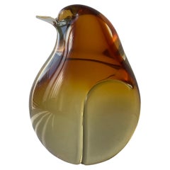 Pino Signoretto abstrait en verre de Murano  Oiseau sculpté pour LIP.