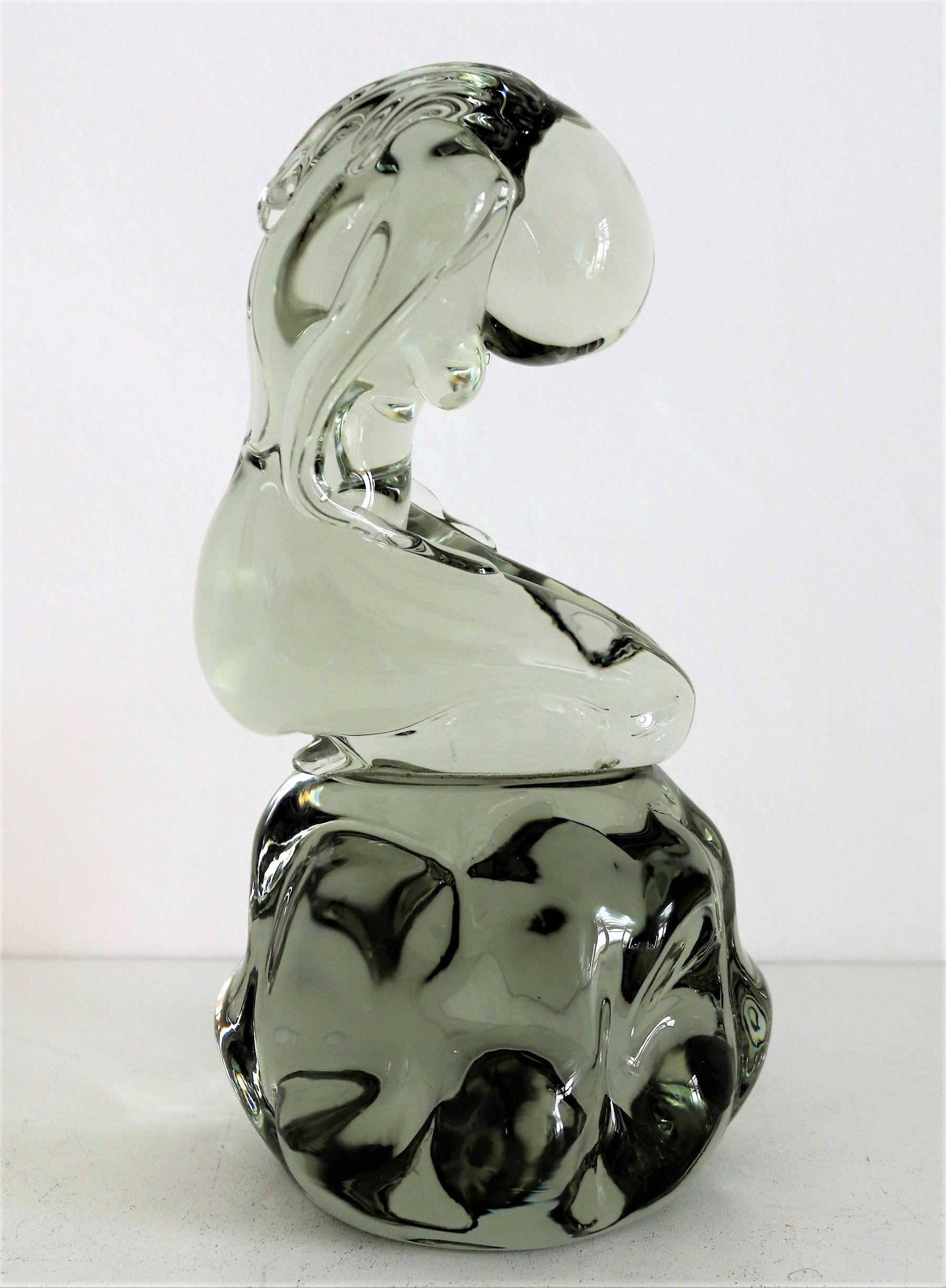 Pino Signoretto Murano Glass Sculpture of Woman, 1980s For Sale 4