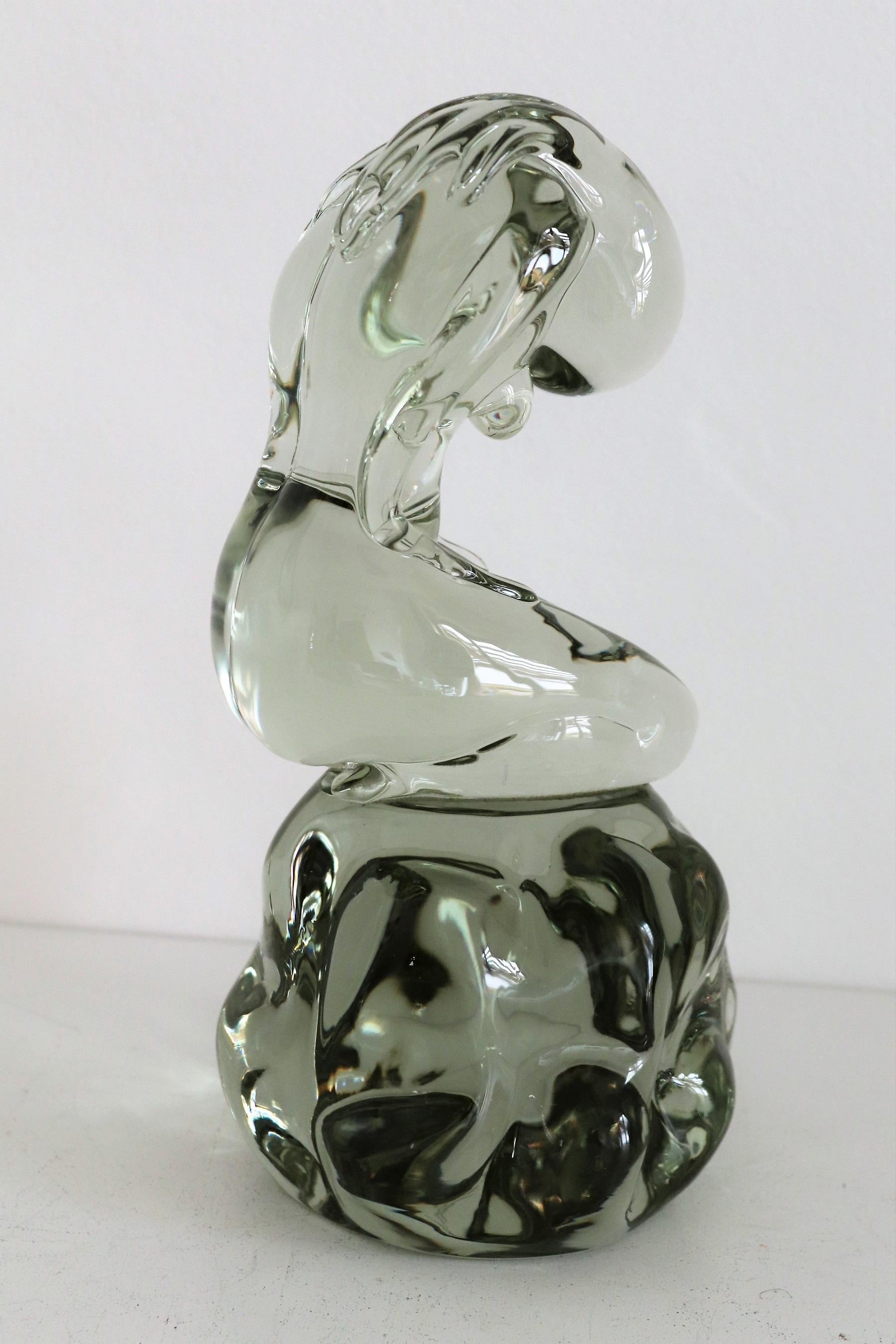 Pino Signoretto Murano Glass Sculpture of Woman, 1980s For Sale 5