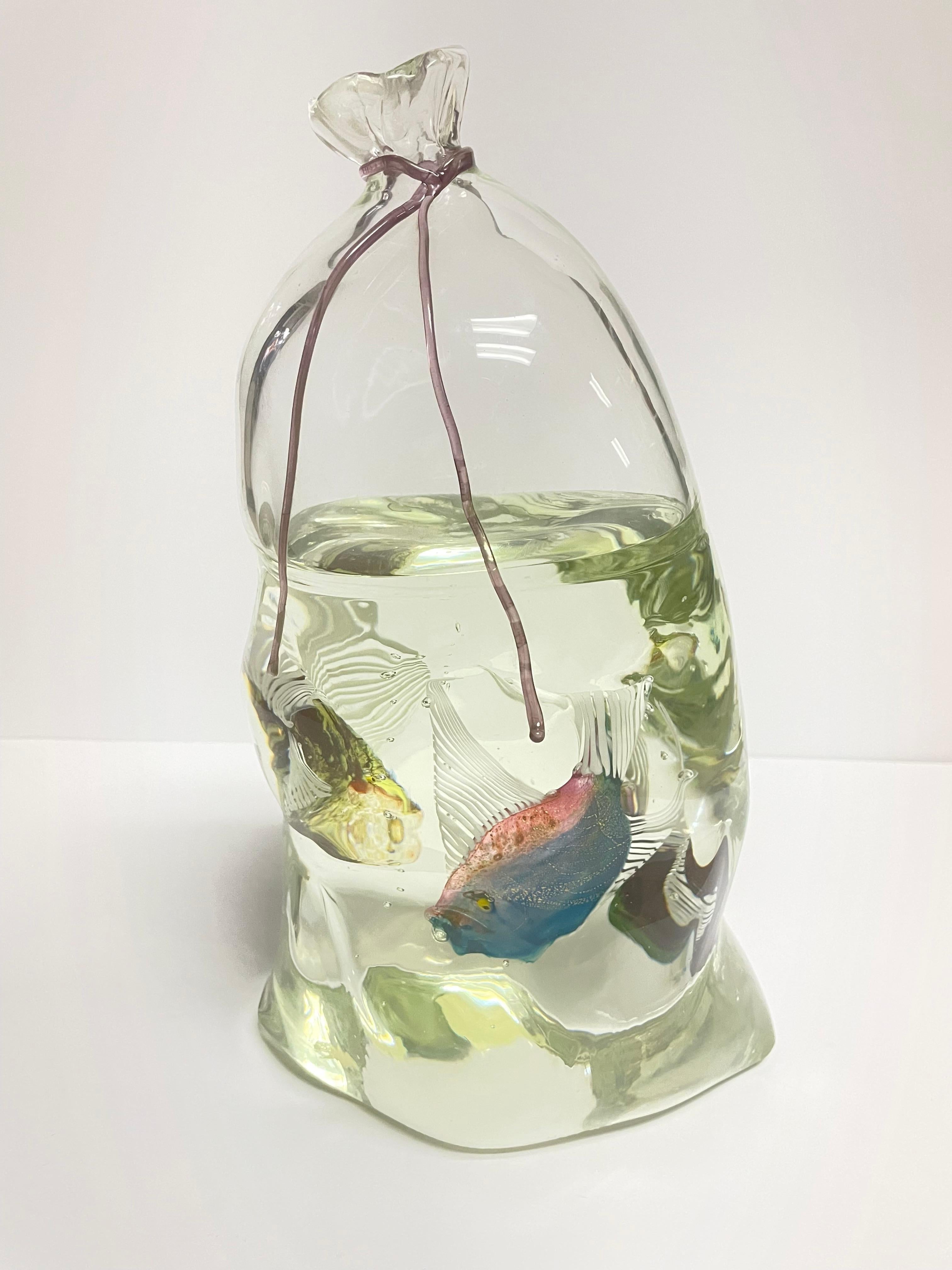 “Fish in a bag 1992” - Sculpture by Pino Signoretto