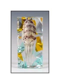 Pino Signoretto Original Murano Glass Sculpture Sealife Squid Signed Modern Art