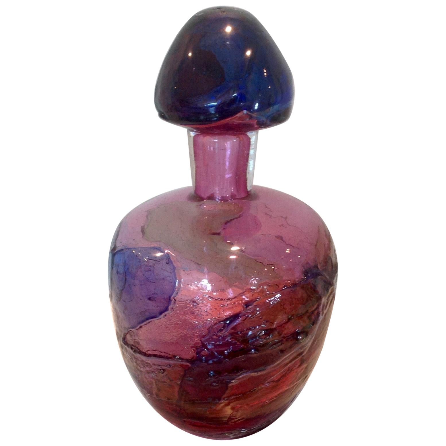 Pino Signoretto Signed Monumental Murano Decanter  For Sale