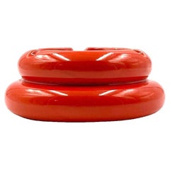 Pino Spagnolo, Grand cendrier en céramique orange, Sicart, 1970