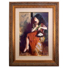 Pino Spanish Beauty Signed Embellished Giclee Canvas 102/295 Framed 2010 W/ Coa