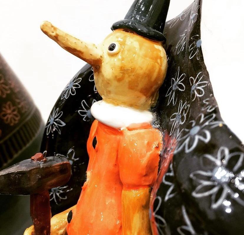 Fait main Pinocchio Design Lady, centre de table décoratif fabriqué à la main en Italie, 2020, fait main en vente