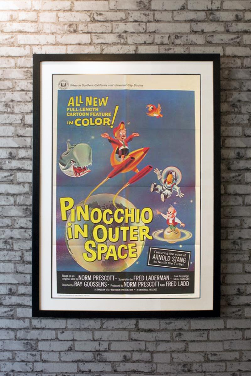 Animated. The famous wooden marionette joins a cosmic turtle on an adventurous trip to Mars.

Linen-backing £150

Framing options:
Glass and single mount £250
Glass and double mount £275
Anti UV glass and single mount £350
Anti UV glass and