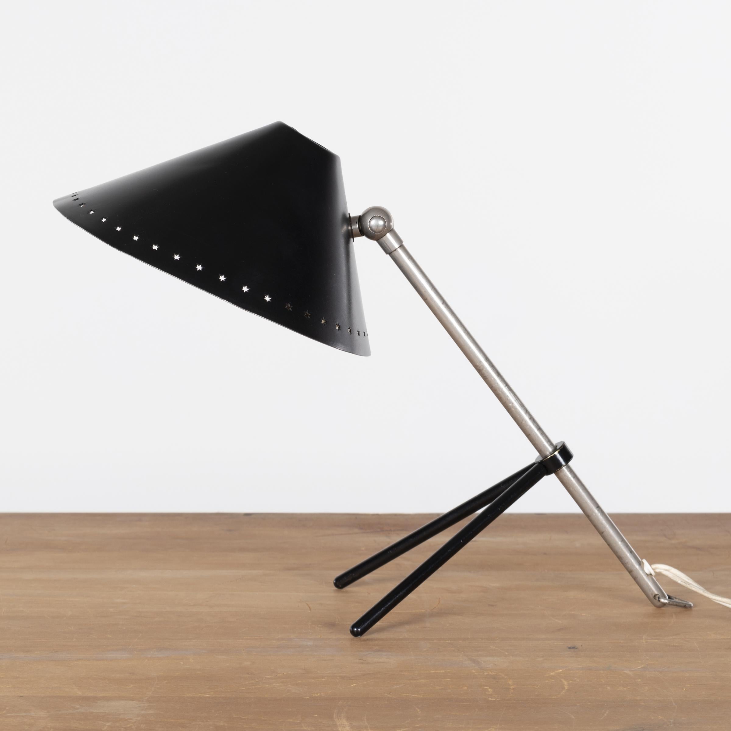 Mid-Century Modern Pinocchio Lamp black by H. Busquet for Hala Zeist, Netherlands